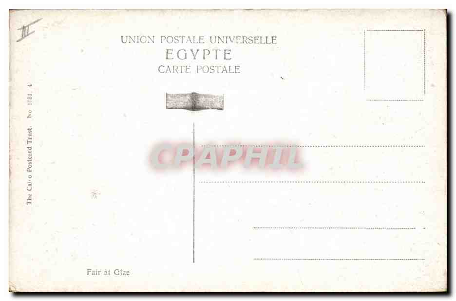 CPA Fantaisie Orientalisme Fait at Gize Egypt Egypte — Rückseite