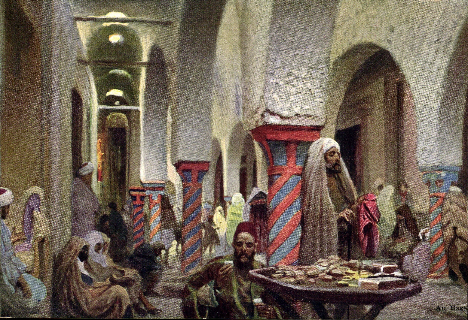 CPA Fantaisie Orientalisme au bazar