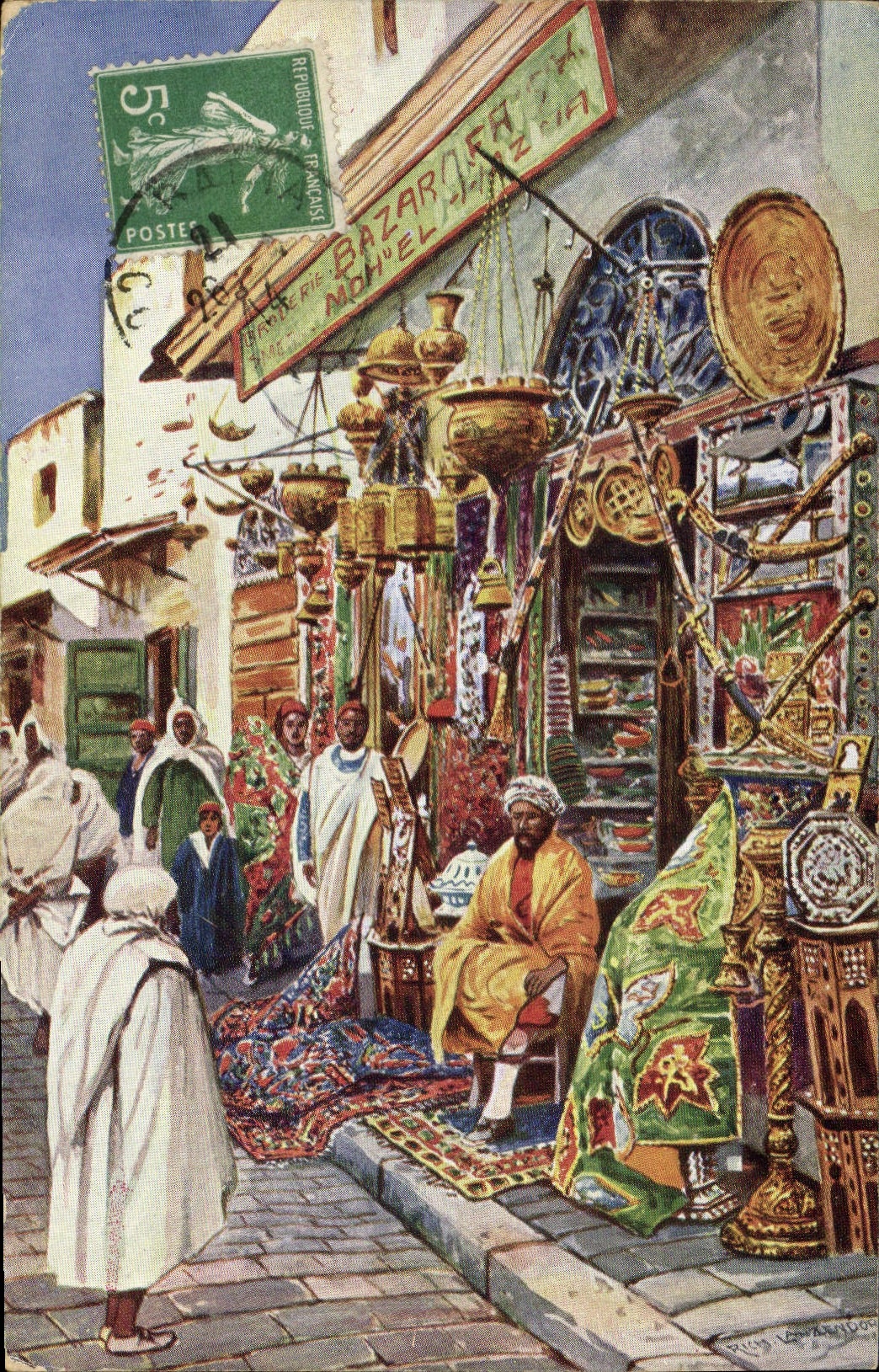 CPA Fantaisie Orientalisme Bazar