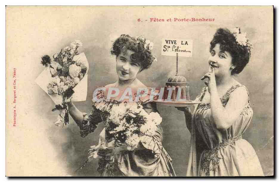 CPA Fantaisie Femmes Fetes et Porte bonheur 
