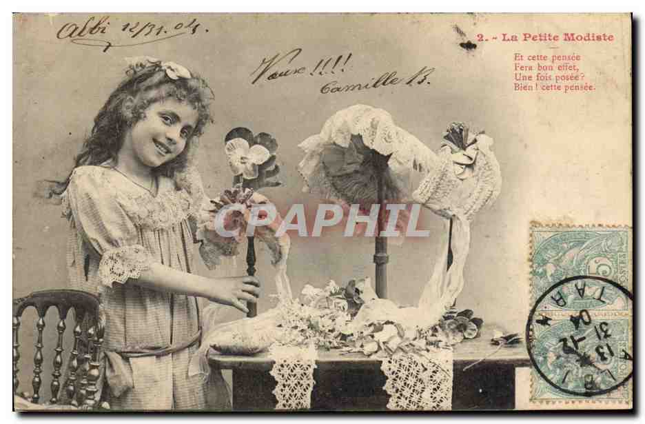 CPA Fantaisie Enfant La petite modiste