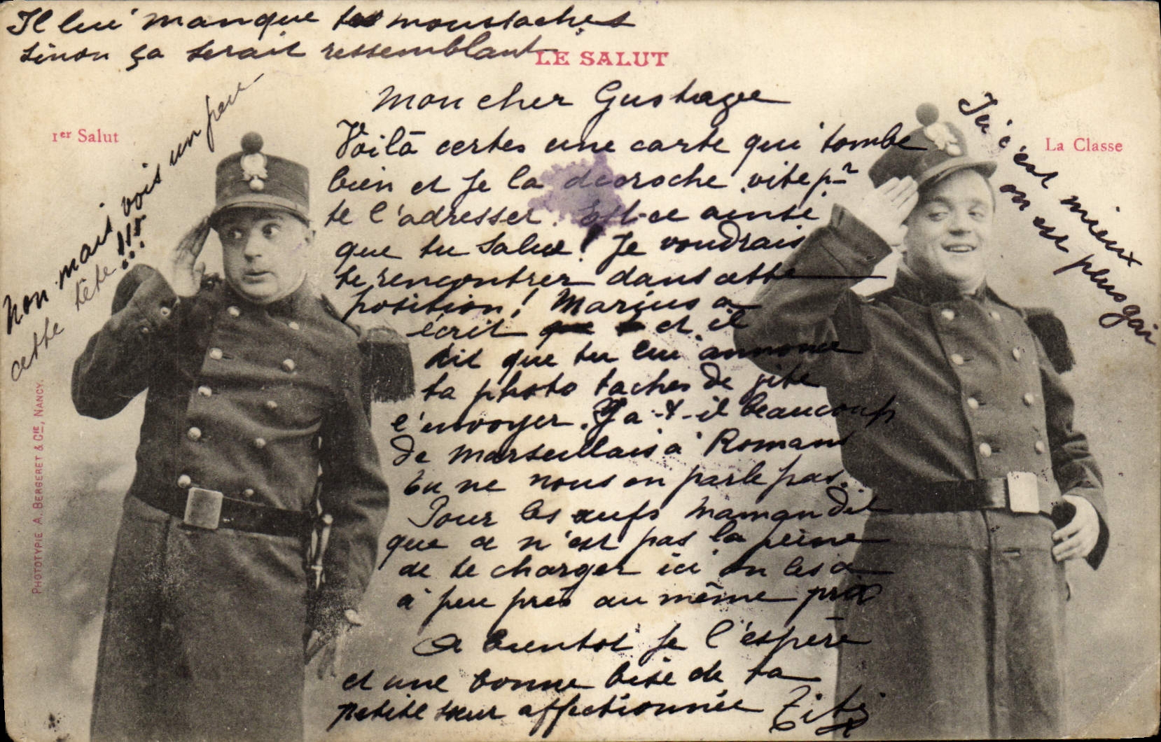 CPA Fantaisie Le salut Militaria 
