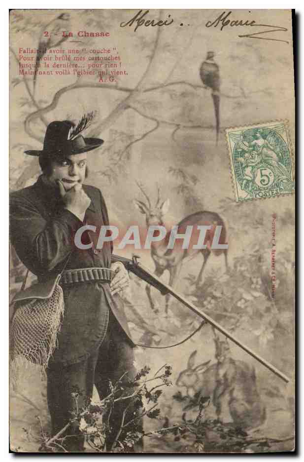 CPA Fantaisie La chasse 