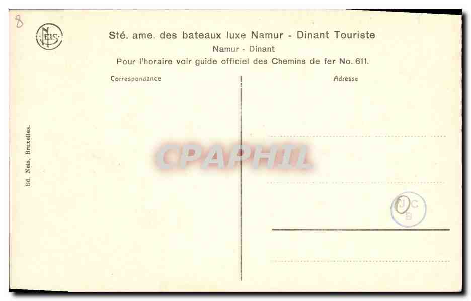 CPA Bateau Dave Les rochers de Neuviau — Back