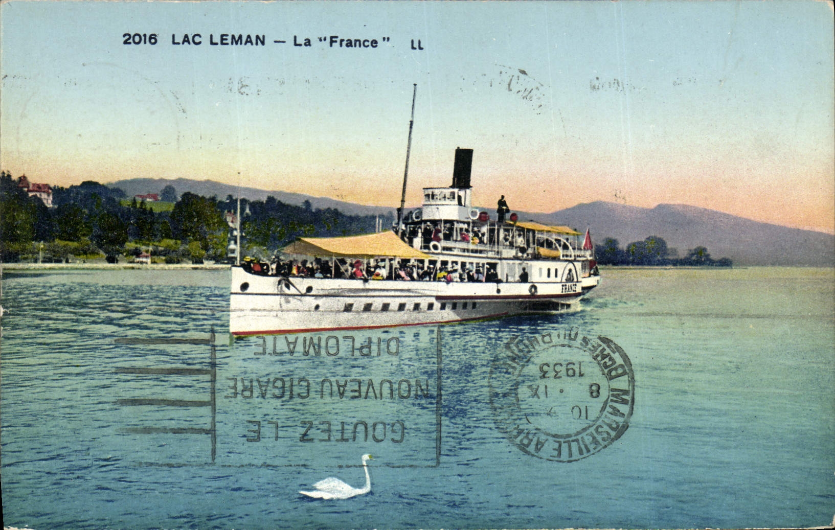 CPA Bateau Lac Leman La France