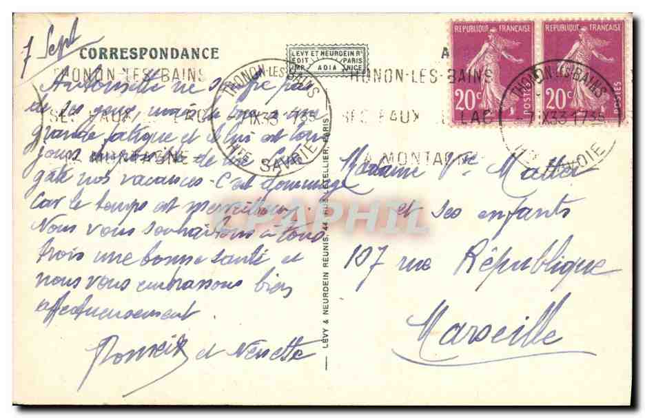 CPA Bateau Lac Leman La France — Rückseite