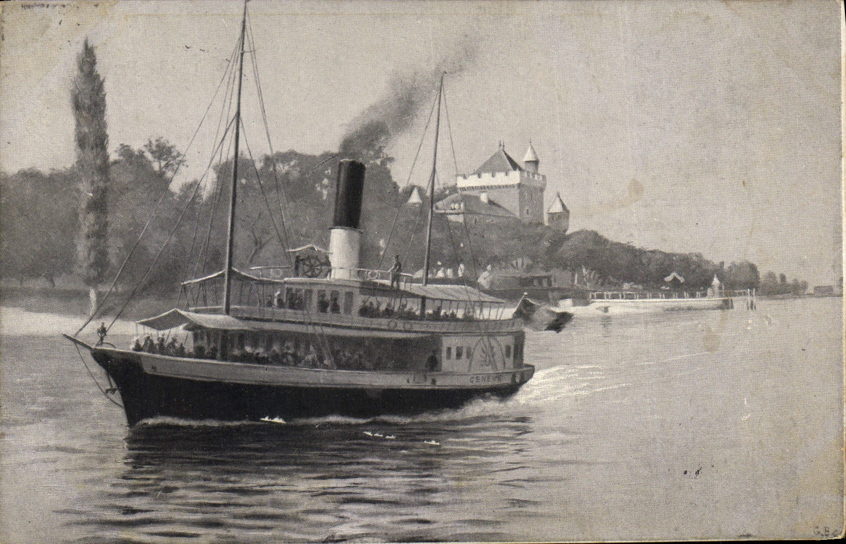 CPA Bateau Evian les Bains Tourronde