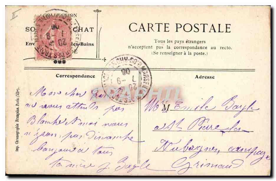 CPA Bateau Evian les Bains Tourronde — Back