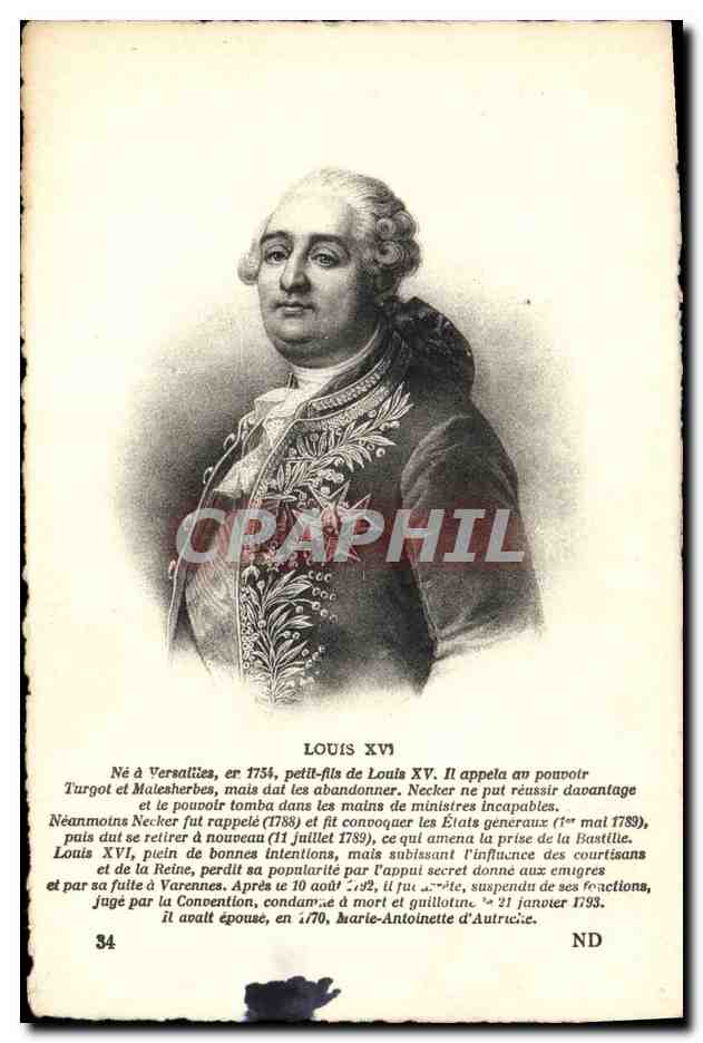 CPA Louis XVI Roi de France