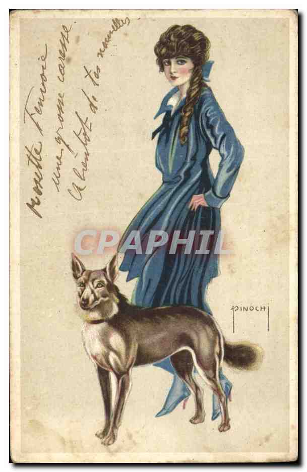 Femme et chien — illustration de Pinoch — éditeur Pinoch