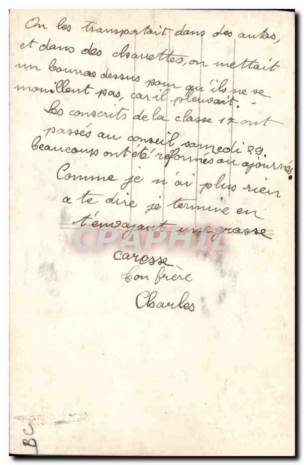 Arrivée de Blessés Anglais à Amiens — La Guerre 1914 — J. Courcier Paris — Verso