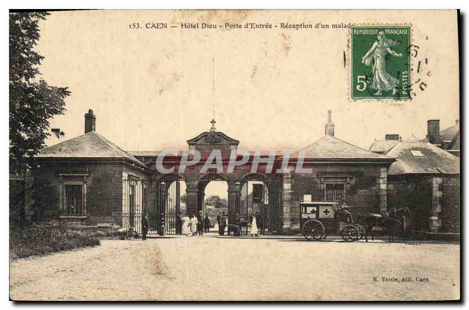 Caen — Hôtel Dieu — Porte d'Entrée — Réception d'un malade