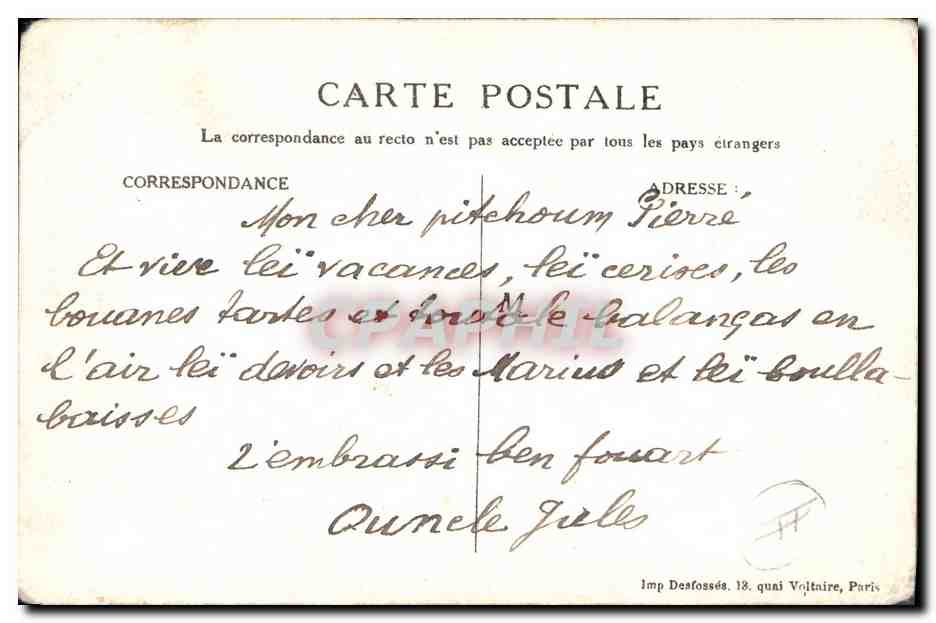 CPA La sante comme la fortune vient en dormant  — Rückseite