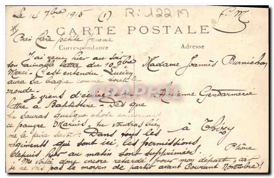 CPA Militaria Voiture ambulance demolie par un obus allemand  — Rückseite