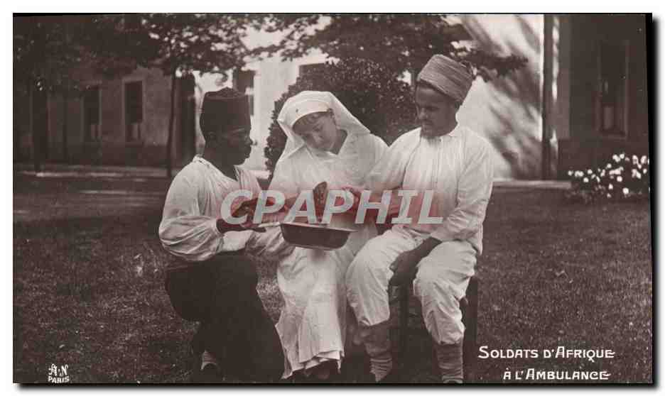 Soldats d'Afrique à l'ambulance — Galerie Patriolique N-100