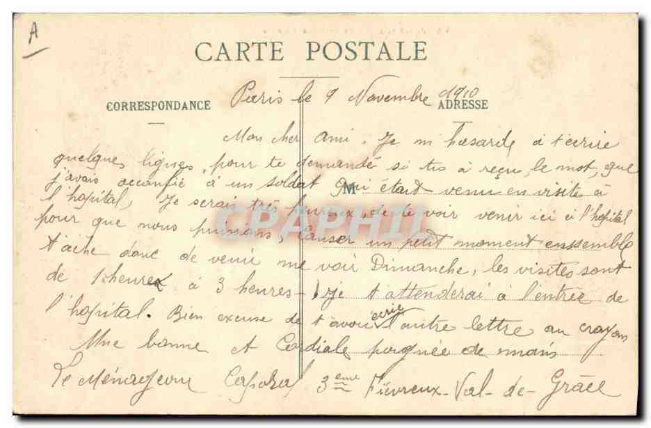 VAL-de-GRACE - Une Salle de Malades — Éditeur non visible, n° de série non visible — Rückseite