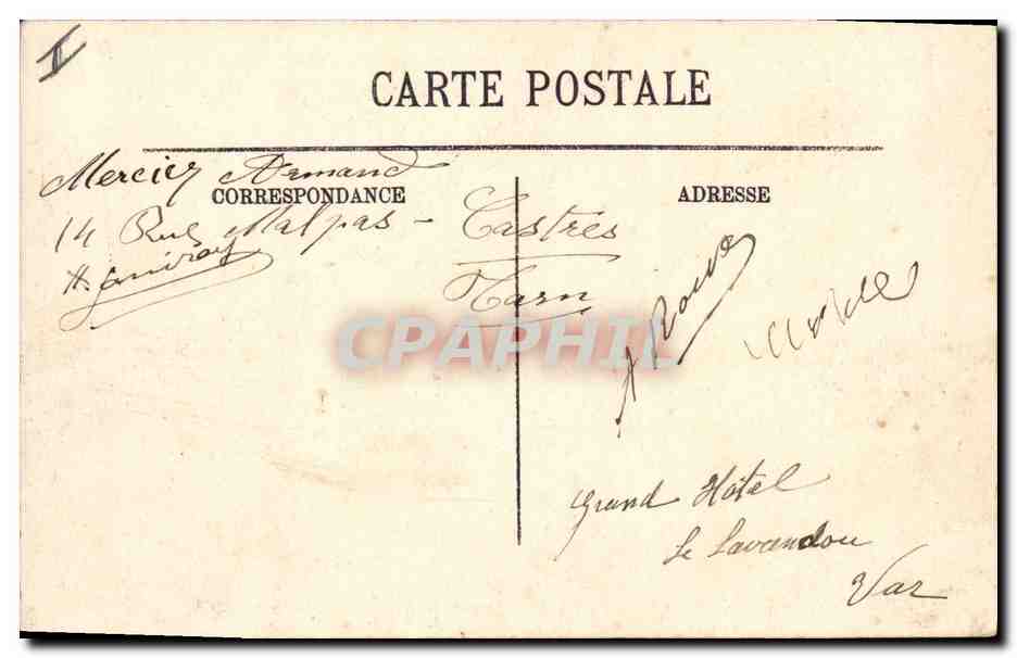 CPA Militaria Hyeres Mont des Oiseaux Maison de repos pour les officiers Terrasse  — Rückseite