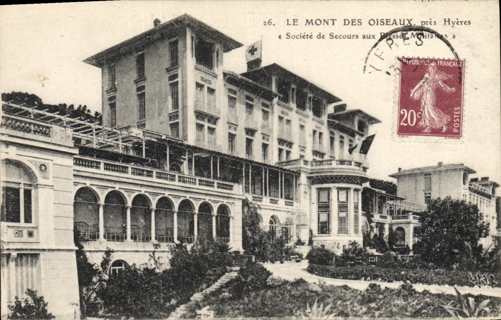 CPA Militaria Le Mont des Oiseaux pres Hyeres Societe de Secours aux Blesses Militaires 
