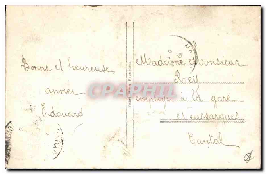 CPA Fantaisie Femme Fer a cheval Trefle  — Back