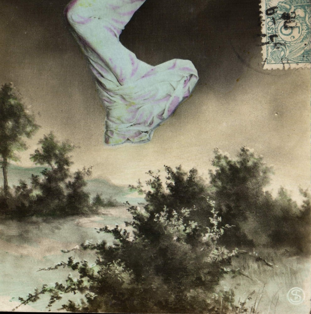 Pied de danseuse — scène de danse — éditeur S. (signé en bas à droite) — timbre 5 centimes bleu