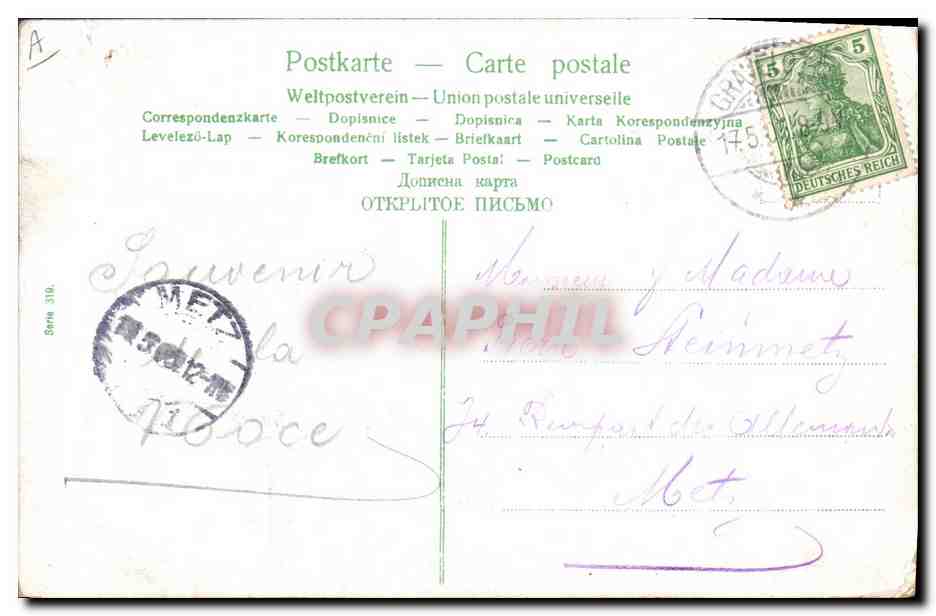 CPA Fantaisie Enfant Bebe Ane Mule — Rückseite