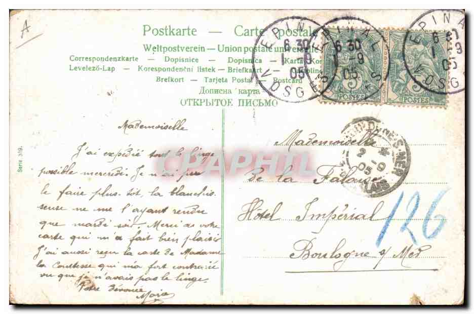 CPA Fantaisie Enfant Bebe Train — Rückseite
