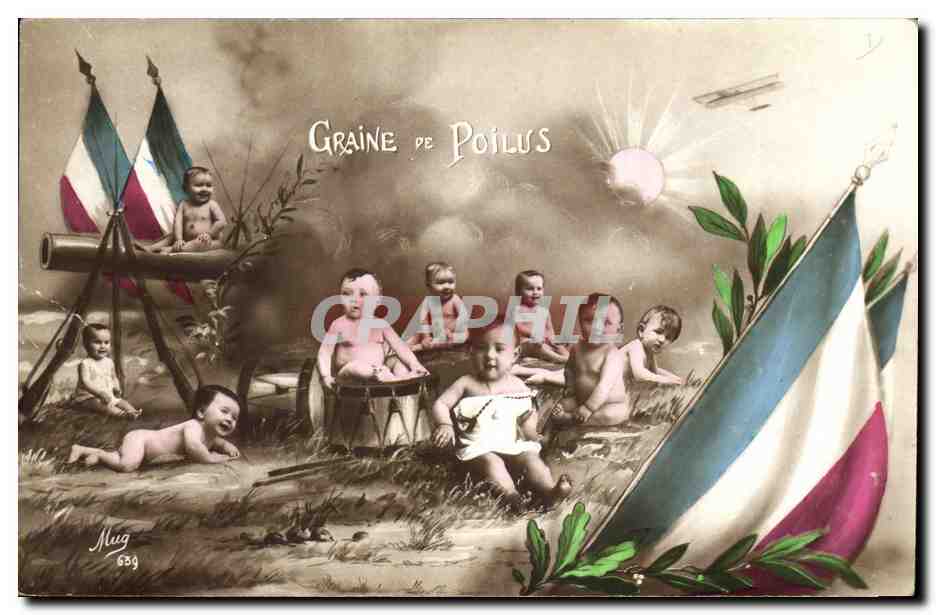 CPA Fantaisie Enfant Bebe Graine de poilus
