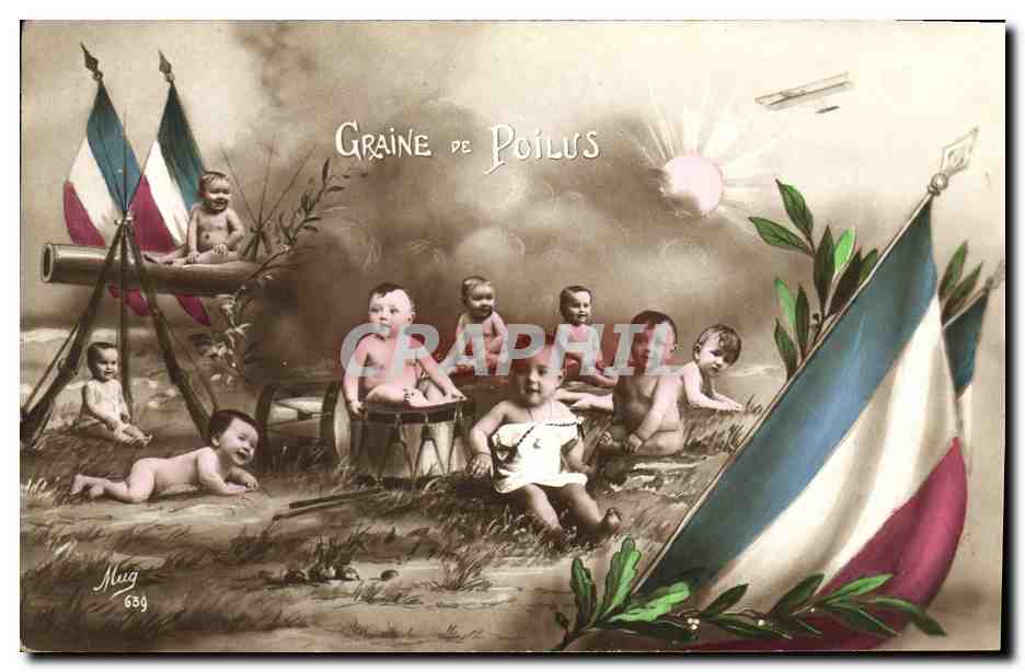 CPA Fantaisie Enfant Bebe Graine de poilus