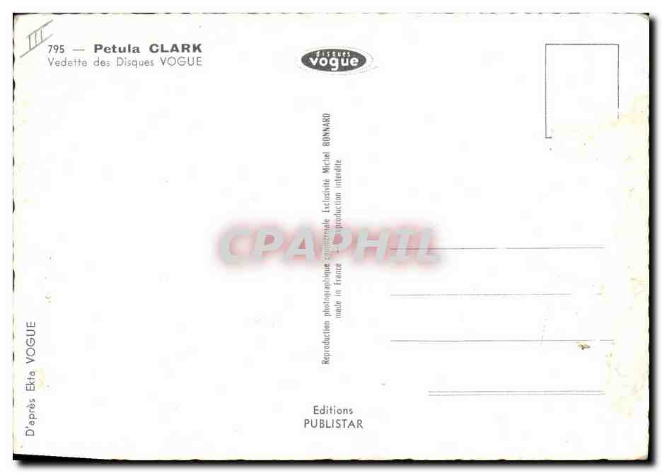 Petula Clark — vedette des Disques Vogue — édition Publistar — Achterkant