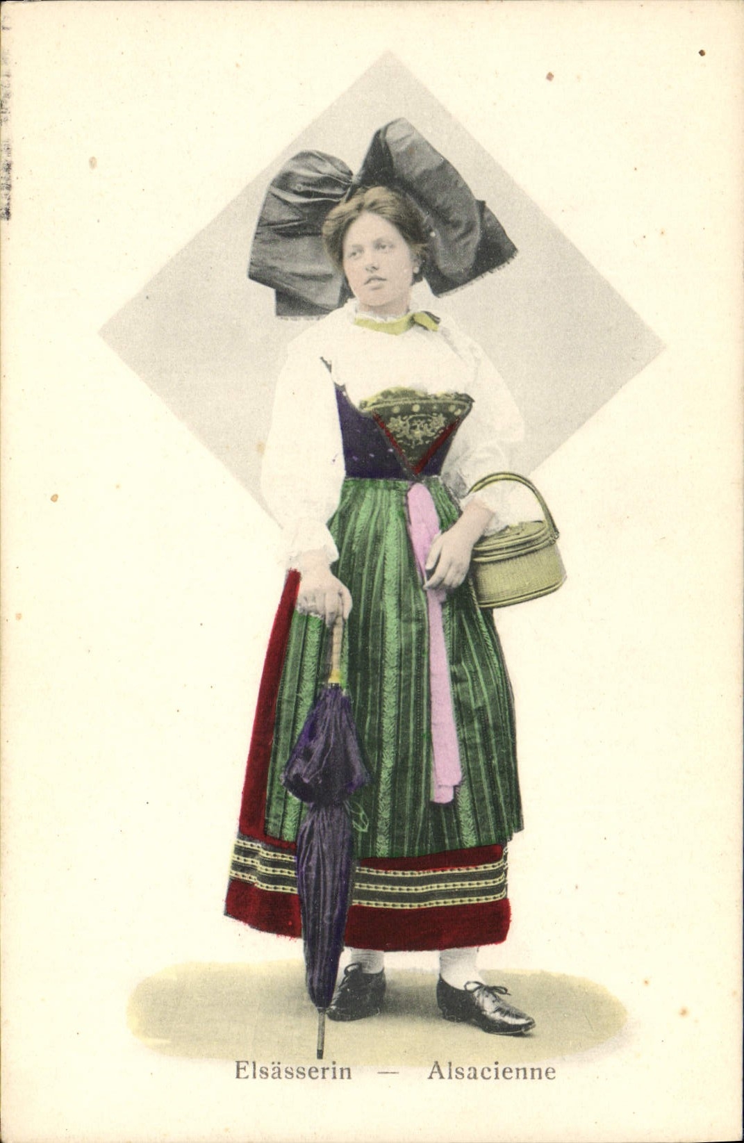 CPA Folklore Alsace Alsacienne