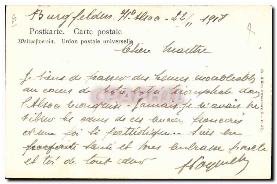 CPA Folklore Alsace Alsacienne — Verso