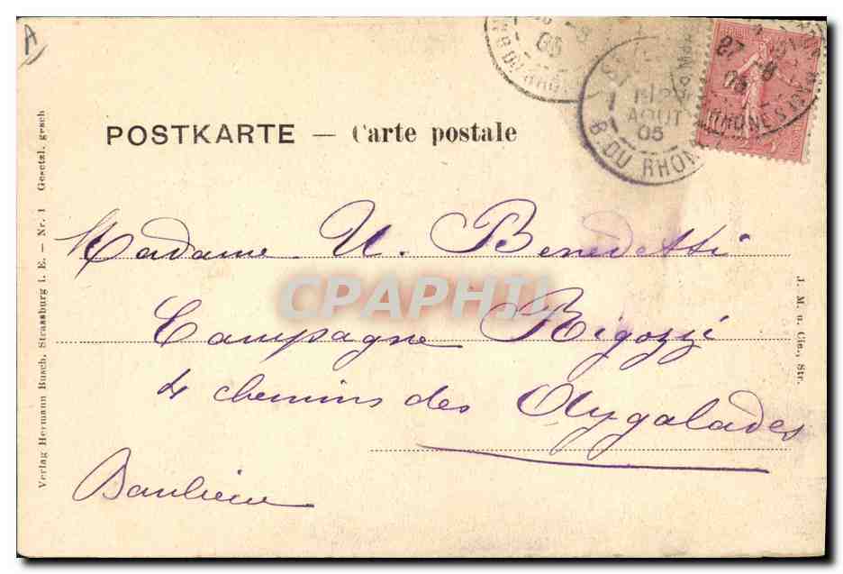 CPA Folklore Alsace Souvenir — Verso