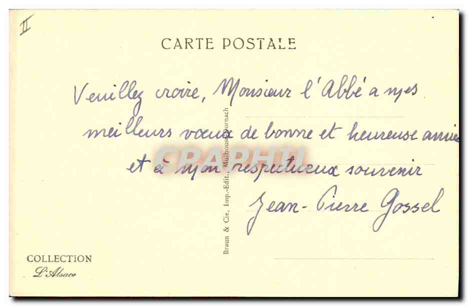 CPA Folklore Alsace Fillette et garcon alsaciens — Rückseite