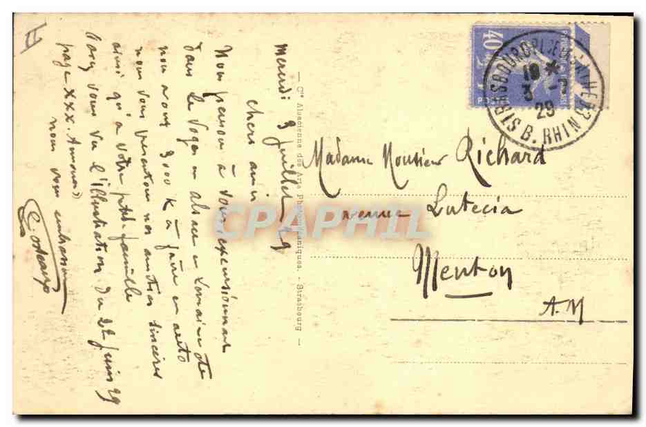 CPA Folklore Alsace Alsacienne — Verso