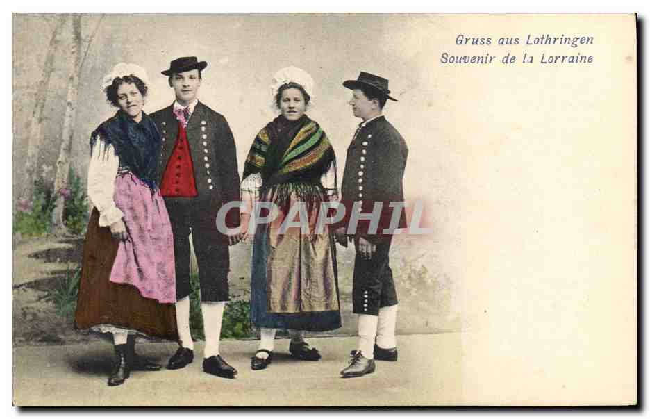 CPA Folklore Alsace Souvenir de la Lorraine
