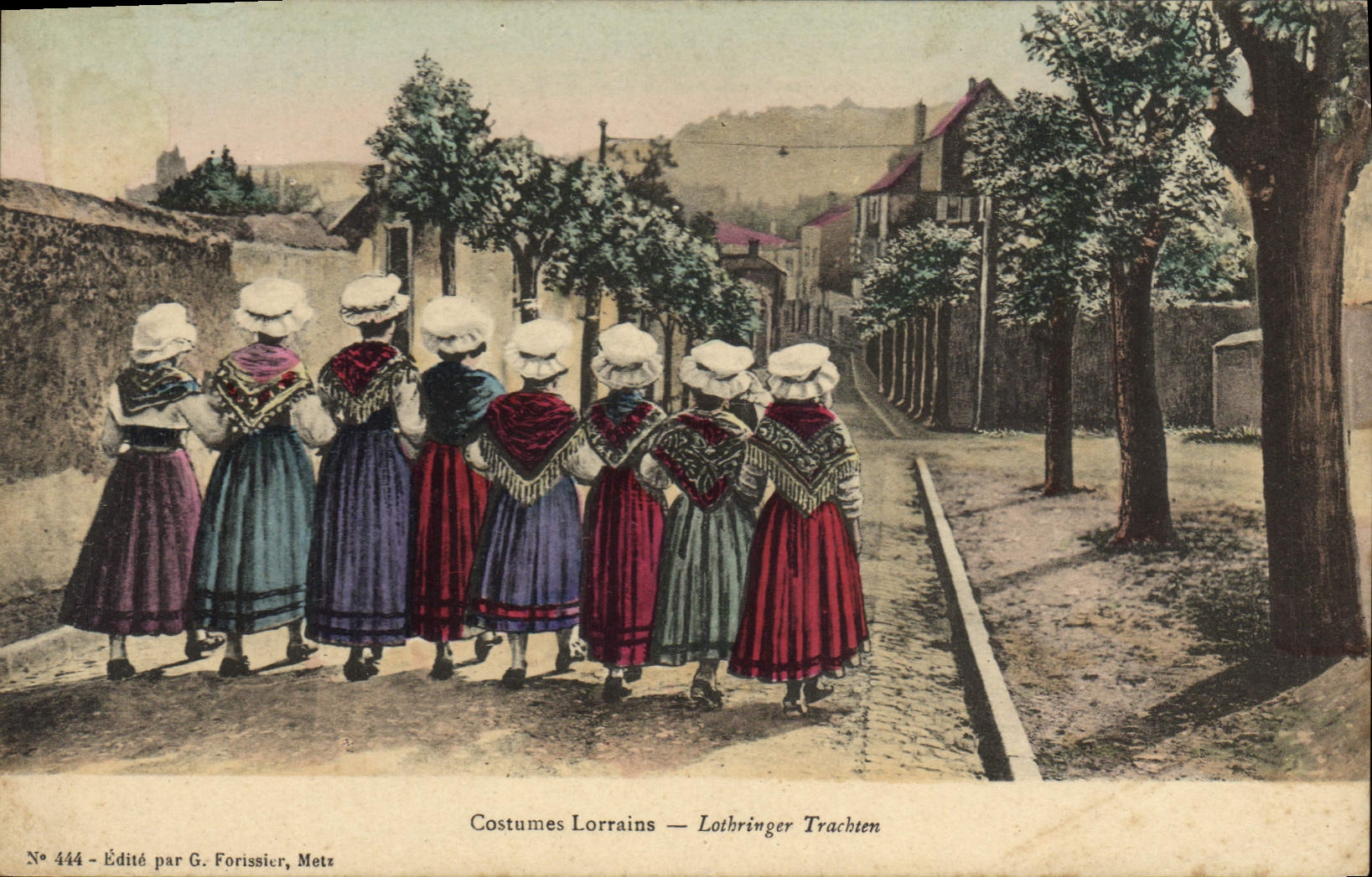 CPA Folklore Alsace Costumes Lorrains 