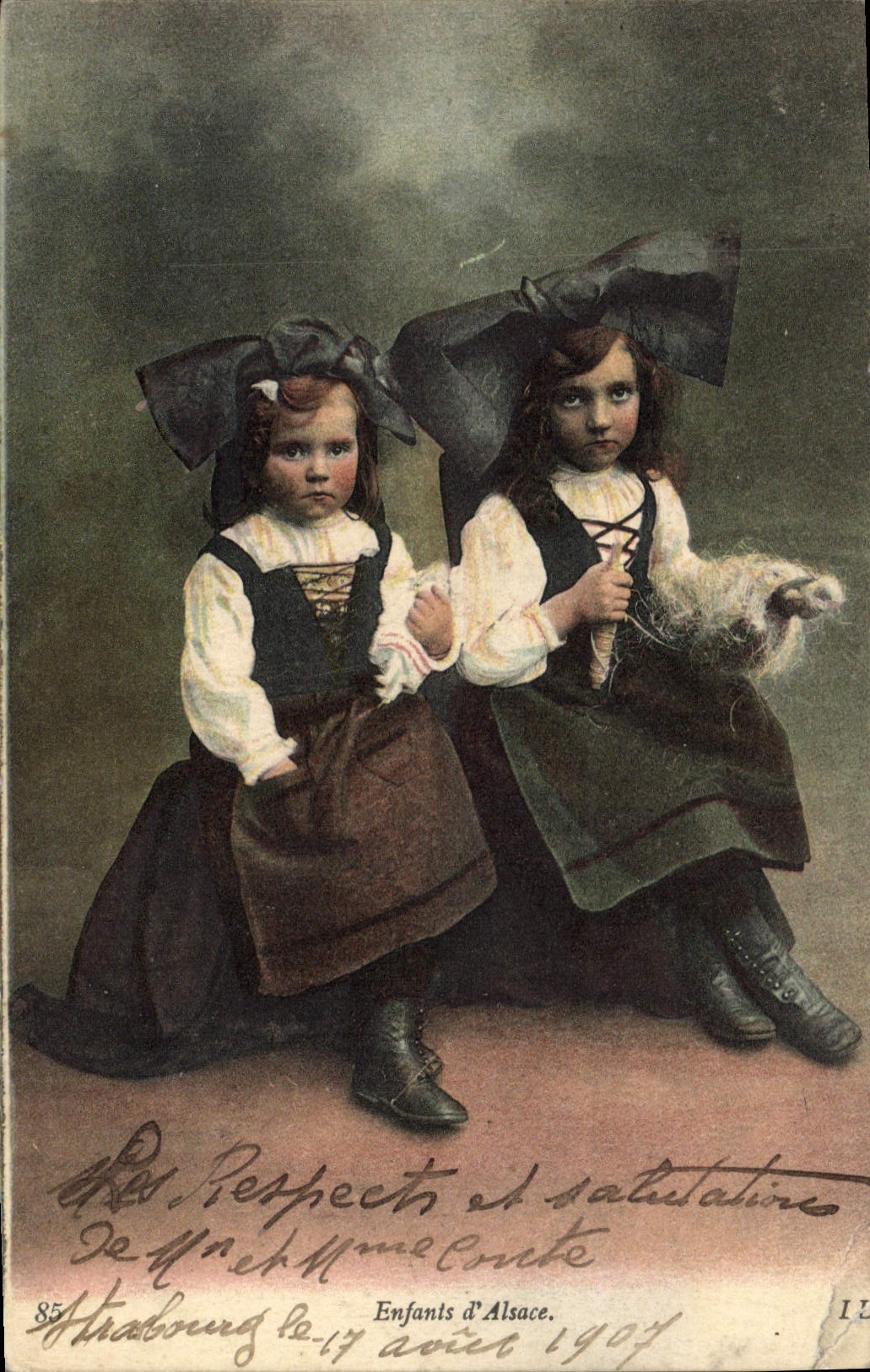 CPA Folklore Alsace Enfants 