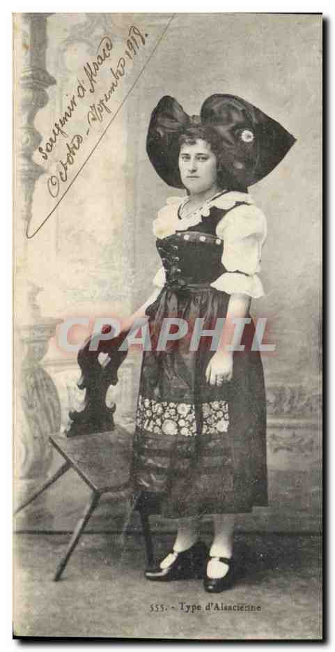 CPA Folklore Alsace Type d'Alsacienne