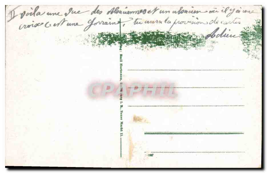 CPA Folklore Alsace Lorraine — Verso