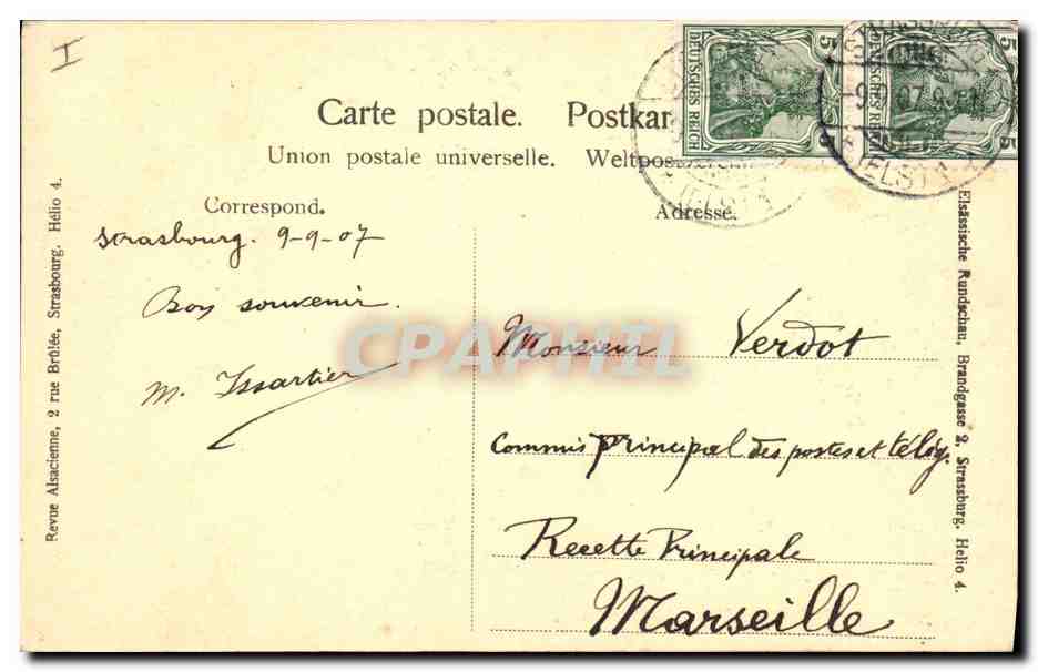CPA Folklore Alsace Alsacienne et enfant — Rückseite