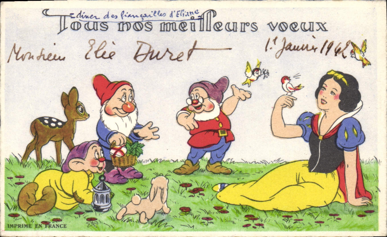 CPM Fantaisie Illustrateur Walt Disney Blanche Neige et les sept nains 