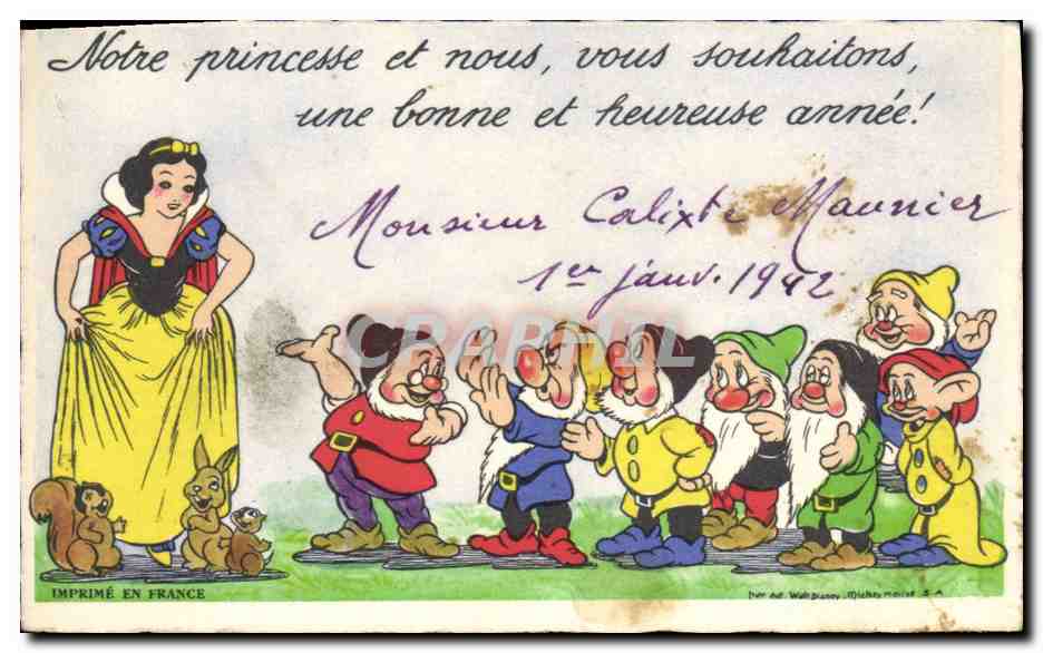 CPM Fantaisie Illustrateur Walt Disney Blanche Neige et les sept nains 