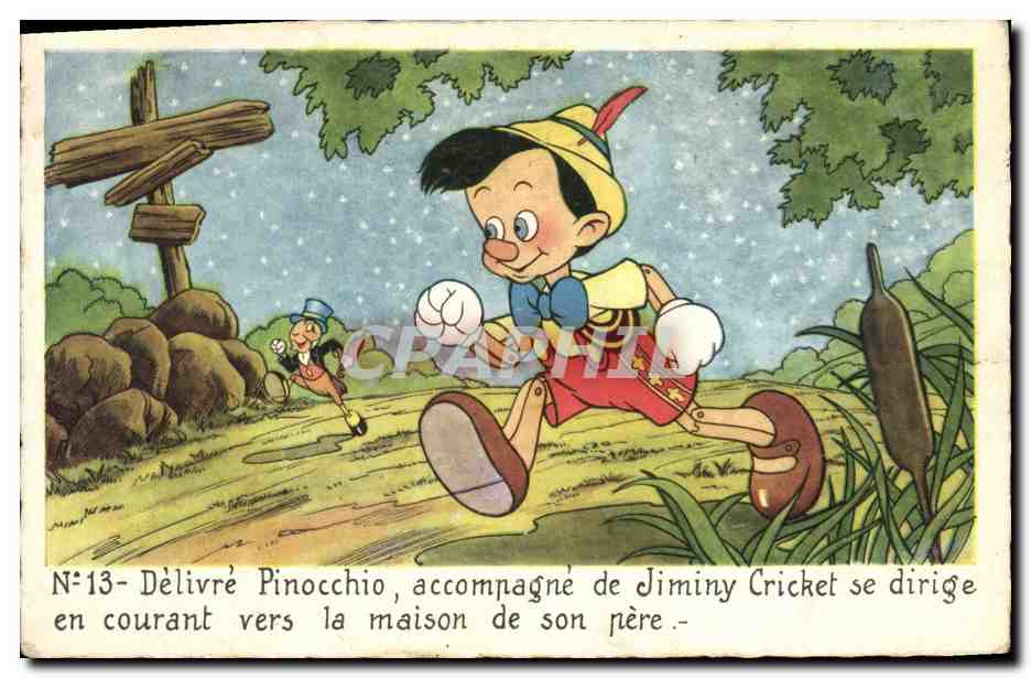 CPA Fantaisie Illustrateur Walt Disney Pinocchio 