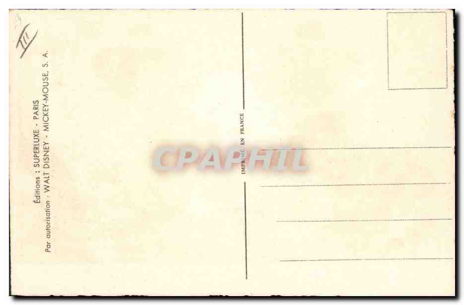 CPA Fantaisie Illustrateur Walt Disney  — Rückseite