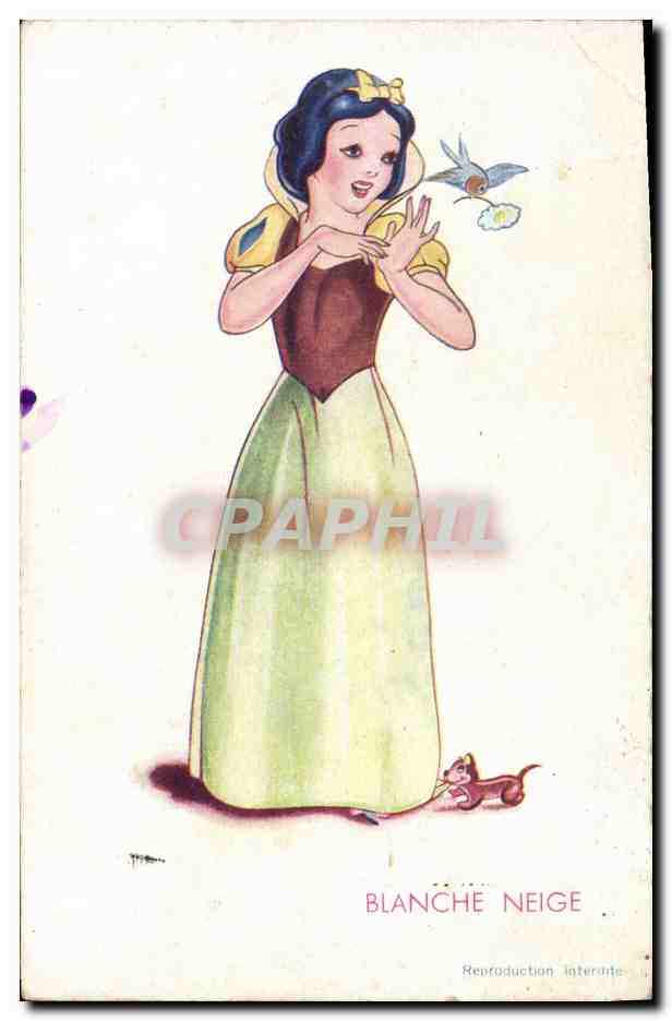 CPA Fantaisie Illustrateur Walt Disney Blanche Neige et les sept nains 