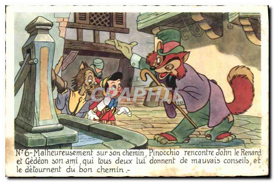 CPA Fantaisie Illustrateur Walt Disney Pinocchio 