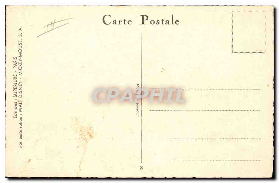 CPA Fantaisie Illustrateur Walt Disney Bambi  — Rückseite