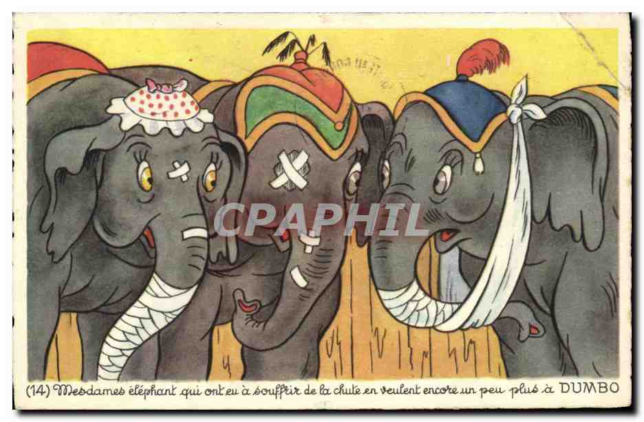 CPA Fantaisie Illustrateur Walt Disney Elephant 