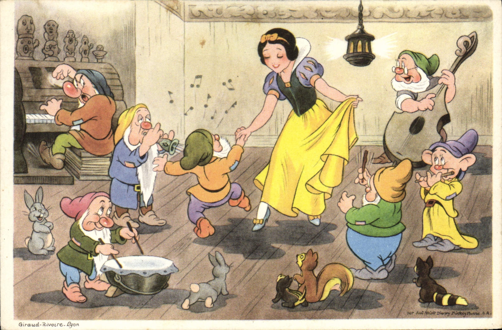 CPA Fantaisie Illustrateur Walt Disney Blanche Neige et les sept nains 