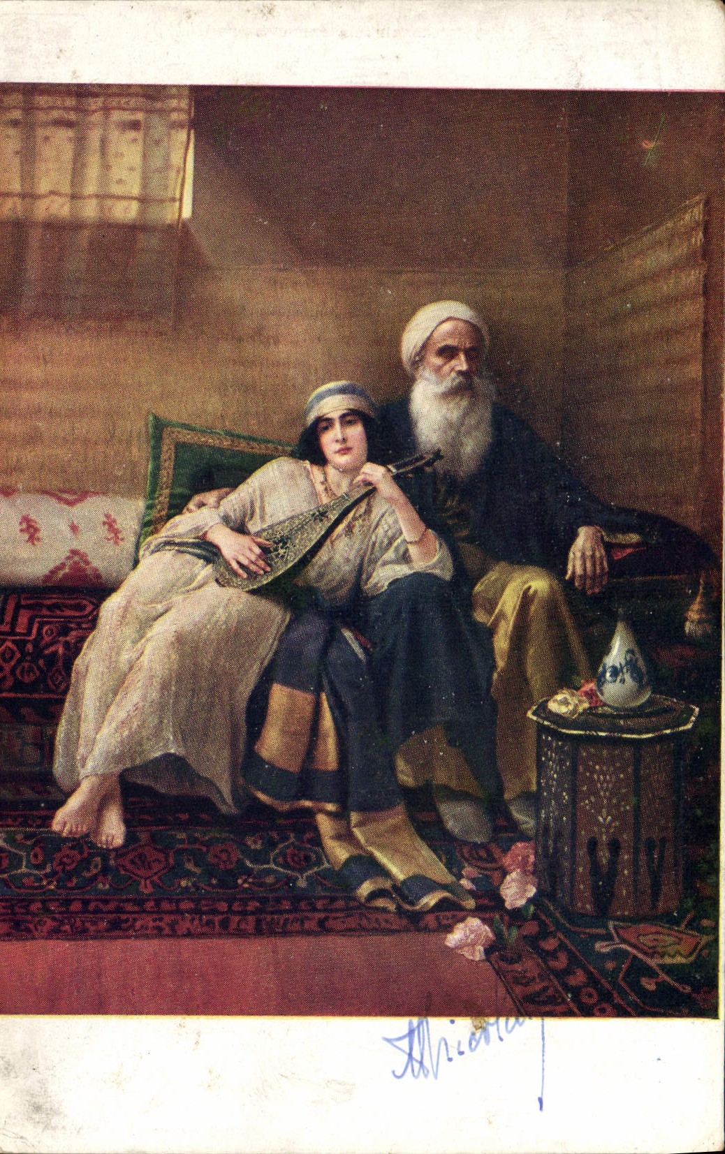 CPA Fantaisie Orientalisme Ernst Sa seule joie